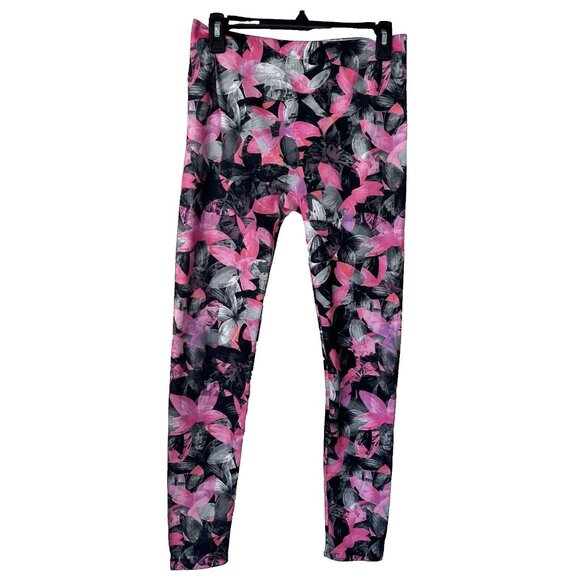 No Boundaries - Grey, Pink All Over Floral Print Leggings L - Picture 4 of 10